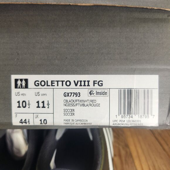 Adidas Goletto VIII FG Men's 10.5 Black White Athletic Soccer Cleats Boot GX7793 - Picture 11 of 11